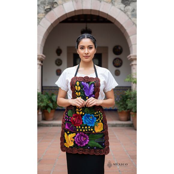 Mexican womas embroidered apron mothers day gift - Picture 3 of 5